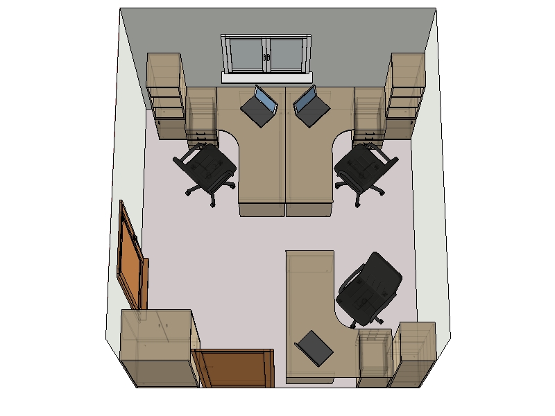 Готовый проект офисной мебели из серии Рондо  3830х3600 мм