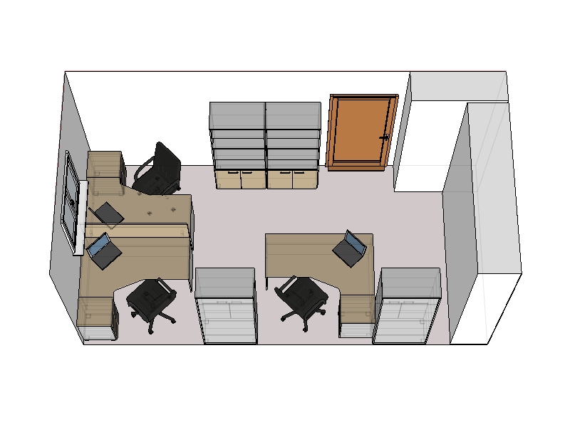 Готовый проект офисной мебели из серии Смарт  5970х2930 мм