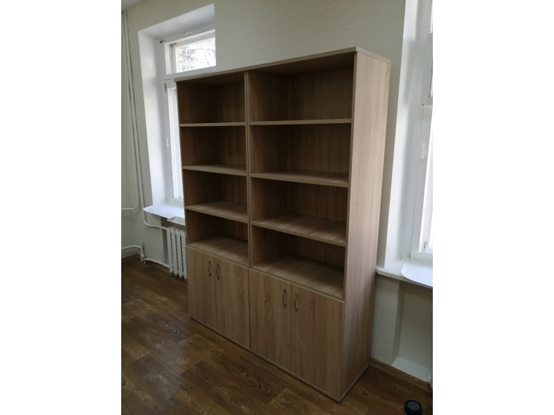 Набор высоких шкафов для офиса Ш15-2, дуб сонома