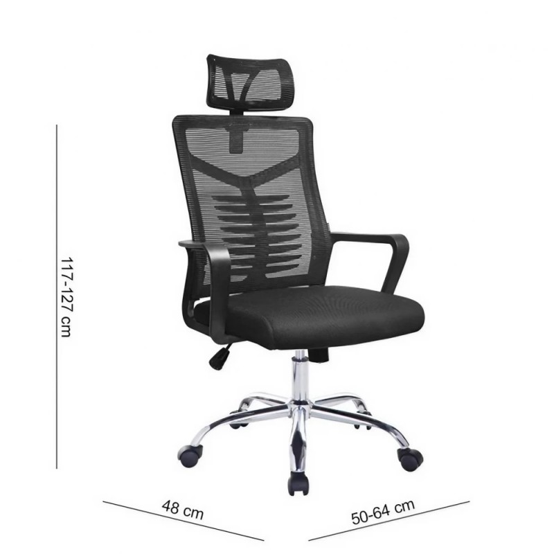 Кресло SitUp DELTA chrome, сетка черная Кресло SitUp DELTA chrome, сетка черная